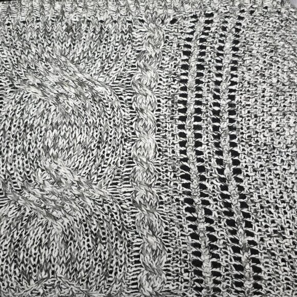 Free People Chunky Knit Open Stitch Sweater - Gray/Black/White Marl - Picture 6 of 7